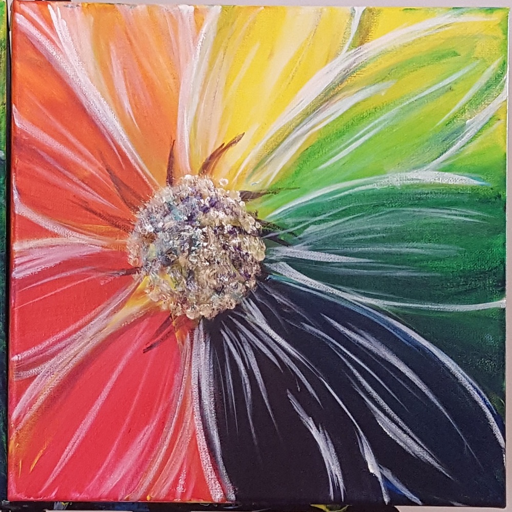 Flower Painting. 10 x 10 Canvas